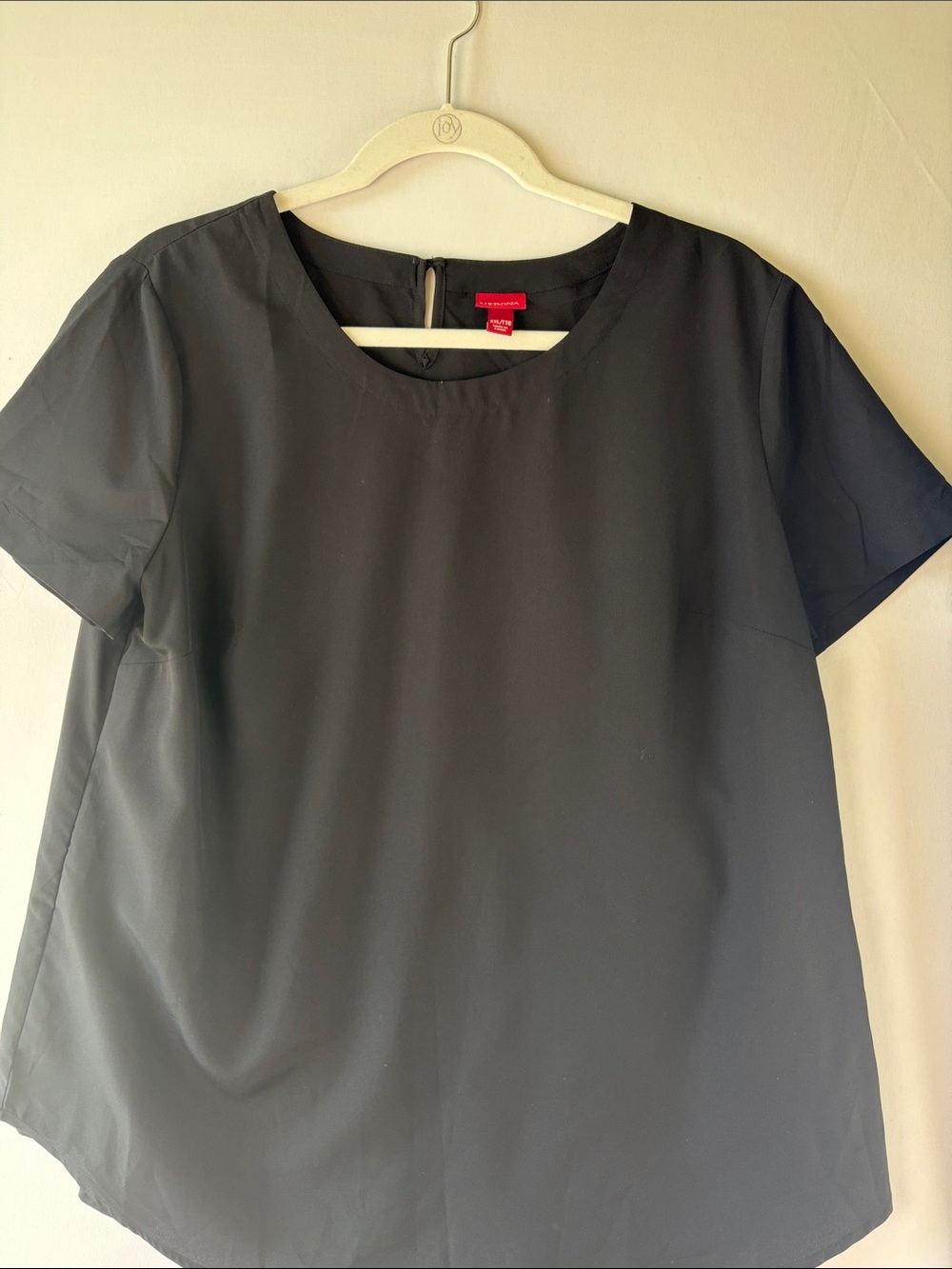 Merona 2XL Black Short-Sleeve Round-Neck Top